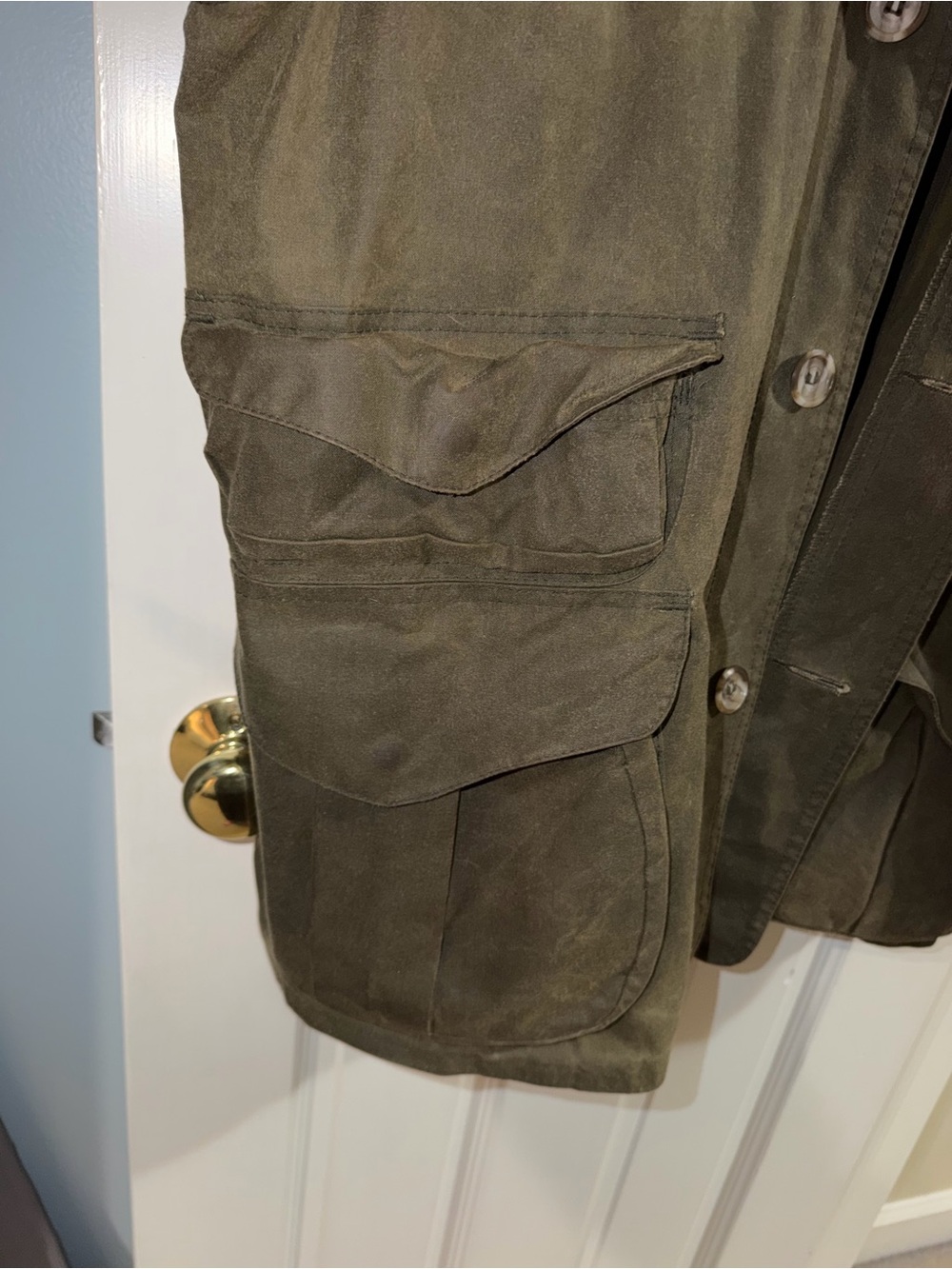 Vintage Filson Style 462 Oil Finish Tin Cloth Hunting Jacket Waxed Canvas USA - Picture 5 of 13